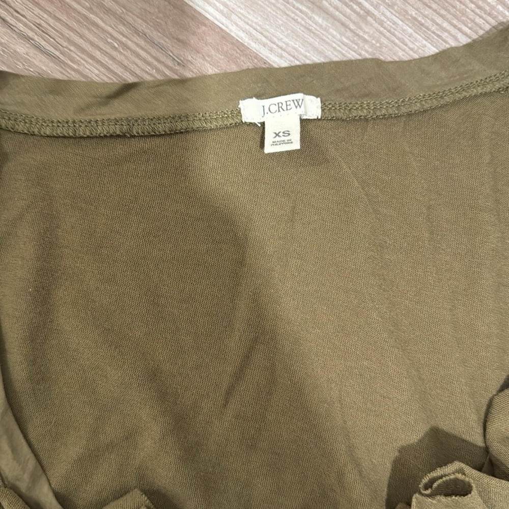 Jcrew Green Ruffle Button Tank Top - Picture 2 of 3